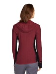 Dámská merino mikina s kapucí ICEBREAKER Wmns Descender LS Zip Hood, Port/Black velikost: XL