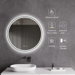 CERANO - Koupelnové LED zrcadlo Rivo, kovový rám - černá matná - Ø 60 CER-NT8232A60