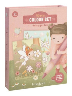 Omalovánky s pastelkami a samolepkami Rosa Fairy Garden