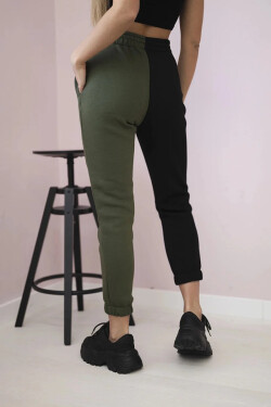 Dámské tepláky s nápisem QUEEN khaki UNI
