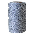 Bella Rose Třpytivý provázek 50 m – Silver, stříbrná barva, textil