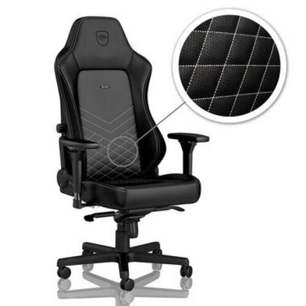 Noblechairs HERO černo-bílá / Herní židle / syntetická kůže / nastavitelná / pojízdná kolečká / nosnost 150 kg (NBL-HRO-PU-BPW)