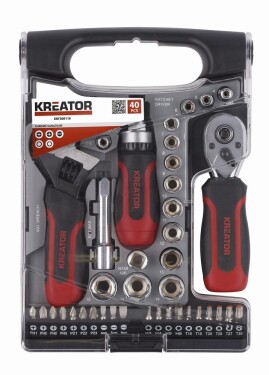 KREATOR KRT500116 - Ráčnová sada 40ks 1/4" , 3/8"