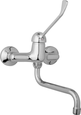 JB Sanitary Nástěnná dřezová a umyvadlová baterie SLIM, rozteč 150 mm, s lékařskou pákou A20 35 50