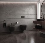 Erga Lily, závěsný bidet 490x360x320 mm, černá matná, ERG-V03-LILY-BD-BK