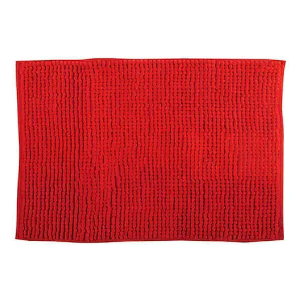 MSV CHENILLE červená / Koupelnová předložka / mikrovlákno / protiskluzová / 50 x 80 cm