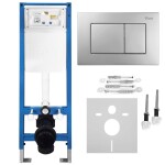 REA - Podomítkový Instalační Set Slim 024N pro WC s Tlačítkem J Satin KPL-E1637