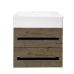 Koupelnová skříňka s umyvadlem a černou úchytkou SAT Cube Way 60x53x46 cm dub Wellington mat CUBE46C602DWSATCW CUBE46C602DWSATCW