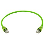 Telegärtner 100008662 RJ45 síťové kabely, propojovací kabely S/FTP 5.0 m zelená S průchodkou chránící proti zlomení 1 ks
