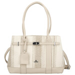 Luxusní dámská koženková kabelka do ruky Monica, tmavě béžová