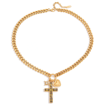 ELENYS Cross Charms – pozlacený náhrdelník 18K žluté zlato Délka: 45+5 cm / max. 50 cm