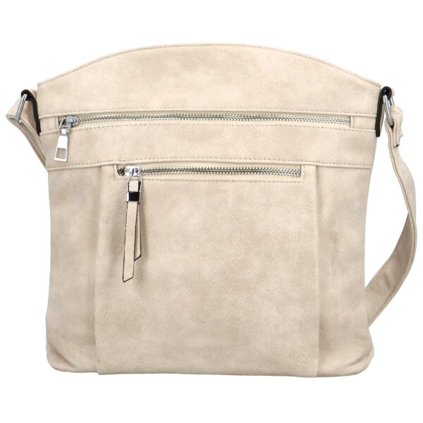 Módní dámská koženková crossbody kabelka Lajla, béžová