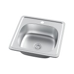 Erga HD, 1-komorový ocelový dřez 485x485x160 mm, dekor síťovinová struktura, ERG-MLS-HD4848D