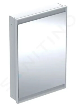 GEBERIT - ONE Zrcadlová skříňka s LED osvětlením, 600x900x150 mm, panty vlevo, vestavná, bílá 505.800.00.2