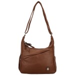 Stylová dámská koženková crossbody kabelka Arleta, hnědá
