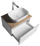 AQUALINE - ALTAIR skříňka s deskou 62,5 cm, bílá/dub emporio AI267-02