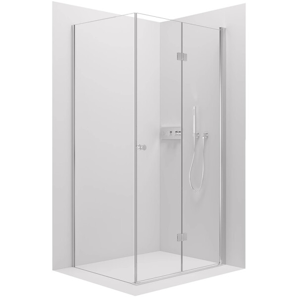 CERANO - Sprchový kout Volpe L/P - 6 mm - chrom, transparentní sklo - 90x80x190 - zalamovací CER-427204