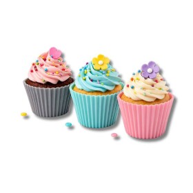 Dortisimo Silikonové košíčky na muffiny růžové, modré a šedé (6 ks) 4,5 cm