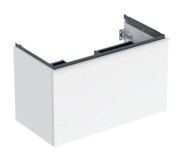 GEBERIT - Acanto Umyvadlová skříňka, 89x54x48 cm, 2 zásuvky, lesklá bílá 503.005.01.1