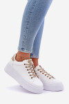 Tenisky Na Platformě S Ozdobnými Šňůrkami Bílá-Zlatá Fonetha 41