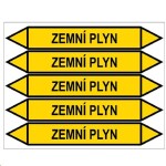 Bezpečnostní tabulkasam.značení potrubí - ZEMNÍ PLYN průměr potrubí nad 5cm