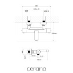 CERANO - Vanová nástěnná baterie - termostatická - Tondo - černá matná CER-665628