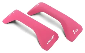 HEAD Činky s podpěrou na kliky 2×1 kg růžové / Neoprenový povrch / Protiskluzová základna