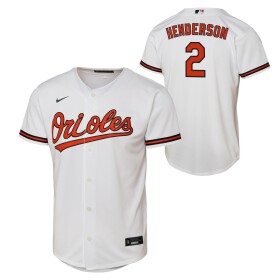Nike Dětský dres Baltimore Orioles MLB Gunnar Henderson #2 Replica Bílá (YOUTH)
