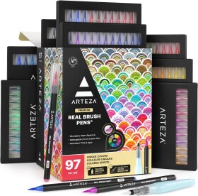 Arteza, ‎ARTZ-8192, Real Brush Pens, sada akvarelových štětečkových popisovačů, 97 ks, 2. jakost