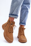 Ocieplené semišové dámské botky Trapery Camel Jailina 36
