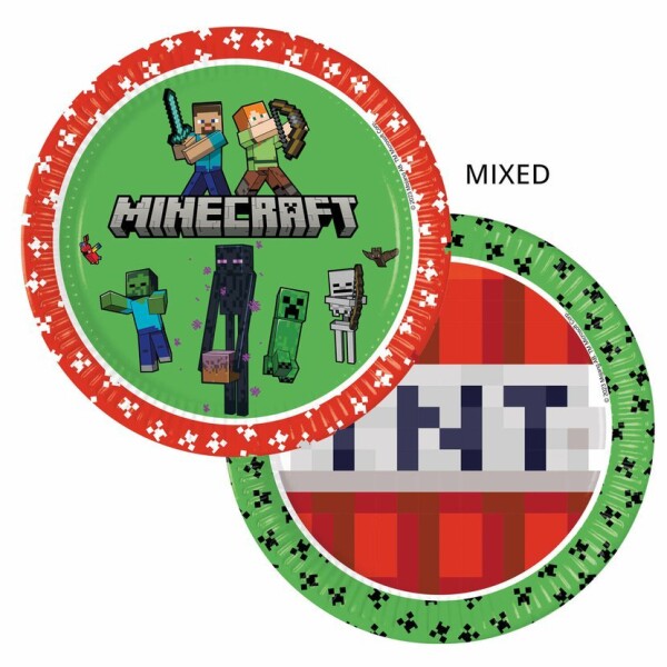 Minecraft TNT talíře papírové 23 cm 8 ks Minecraft TNT talíře papírové 23 cm 8 ks
