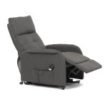 Křeslo polohovací, eletrické, šedá látka.