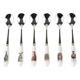 Čajové lžičky s porcelánovou rukojetí Wrendale Designs, 6 ks - Lesní zvířata