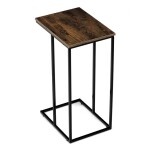 Odkládací stůl, MDF deska, dekor staré dřevo, černý kov