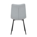 Židle jídelní, stříbrná látka, černý kov