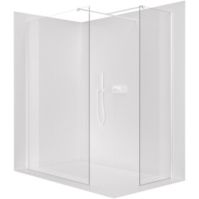 CERANO Sprchová zástěna Walk-in Onyx T L/P - 8 mm - hranatá vzpěra - bílá matná, transparentní sklo - 70x30x200 cm
