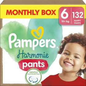 Pampers Harmonie Pants 15kg+ (132ks) / Plenkové kalhotky / Velikost 6 (15kg+) (A856)