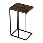 Odkládací stůl, MDF deska, dekor staré dřevo, černý kov