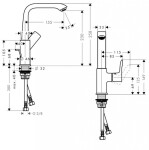 HANSGROHE - Metris New Umyvadlová baterie s otočným výtokem a výpustí, chrom 31087000