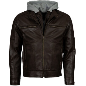 Pánská Kožená Bunda Tristan Quinc Brown Brixton Hnědá Velikost: M