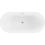 MEXEN/S - Luna volně stojící vana 140 x 75, bílá/černá, sifon a přepad chrom 52031407575-01