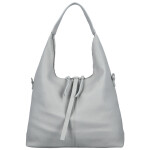 Módní dámská koženková kabelka na rameno Marixa, světle šedá