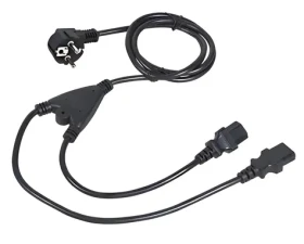 C-TECH napájecí kabel VDE černá / Rozdvojka Y / 220/230V / 1,8 m (CB-PWRC13-18-Y)