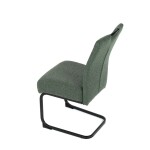 Židle jídelní, taštičkové pružiny v sedáku, zelená látka, černý kov