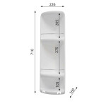 Gedy - CAESAR trojitá rohová polička do sprchy 226x710x160 ABS plast, bílá 7081