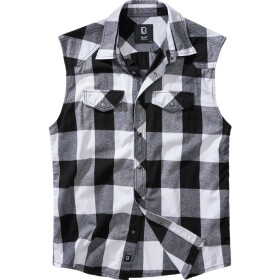 Brandit Košile Checkshirt Sleeveless bílá | černá 7XL