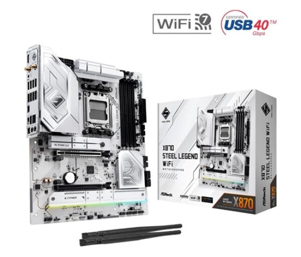 ASRock MB Sc AM5 X870 STEEL LEGEND WIFI, AMD X870, 4xDDR5, 1xHDMI, 2xUSB4, WI-FI EDF_380956