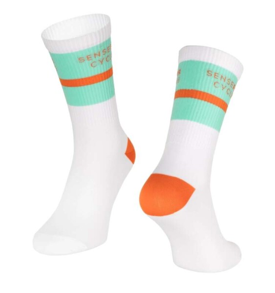 Ponožky FORCE STRIPE dlouhé, bílé (barva bílá, velikost S/M)