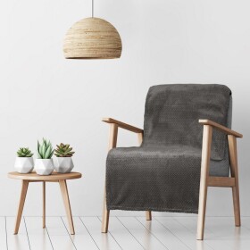 Grafitově šedá deka na židli Šířka: 170 cm | Délka: 210 cm Šířka: 170 cm | Délka: 210 cm