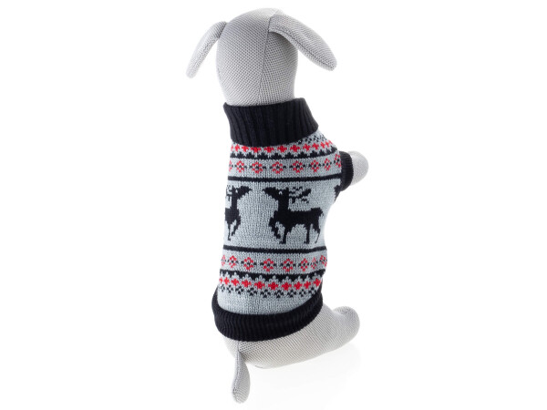 Salva černo-šedý svetr pro psa Barva: Černá, Délka zad (cm): 20 - 21, Obvod hrudníku: 26 – 32 cm